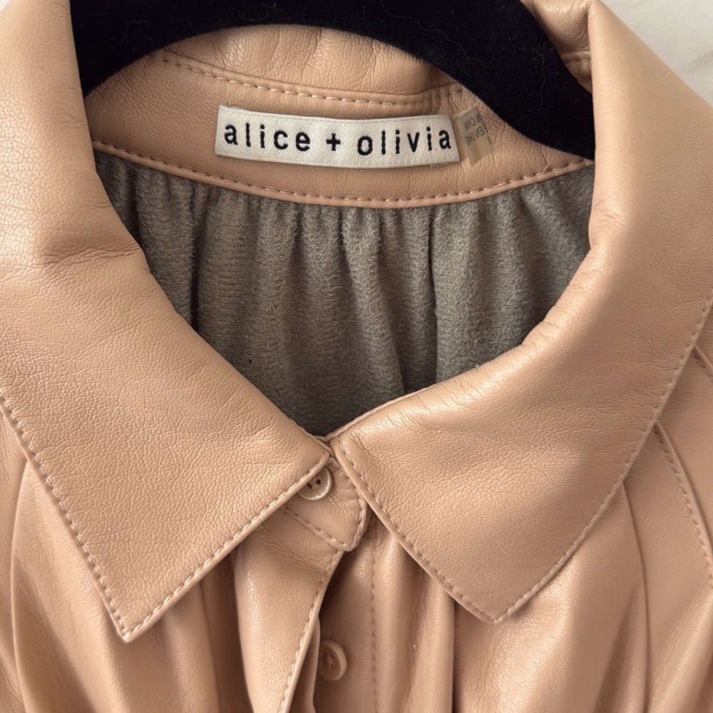 Alice + Olivia Tan Leather Dress flare Size 4